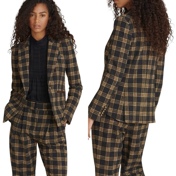 VERONICA BEARD Gia Plaid Wool Blend Dickey Blazer - Picture 2 of 9